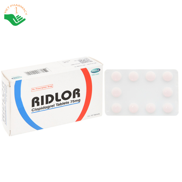 Thuốc Ridlor 75mg MSN ngăn ngừa tai biến đông máu (3 vỉ x 10 viên)